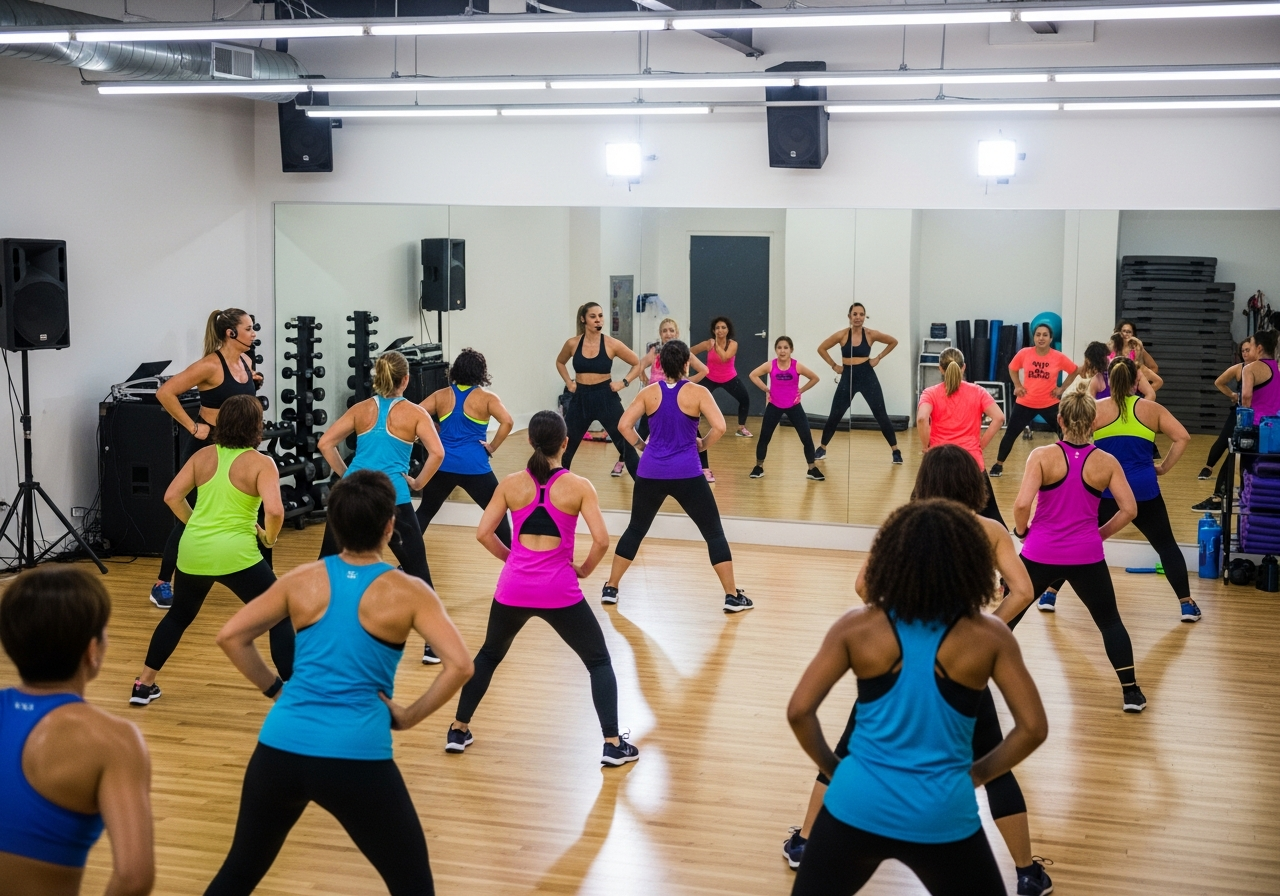 Групповые занятия танцевальной аэробикой