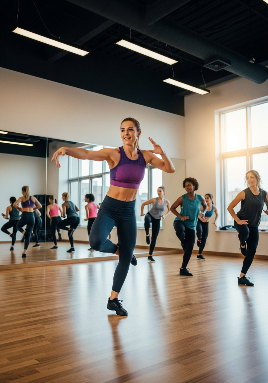 Работа тренера — показывает хореографию