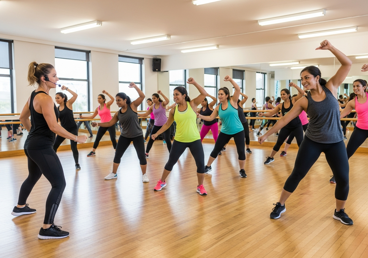 Танцевальные связки с тренером в зале